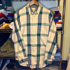 L.L Bean Made in USA Rangeley Mens Plaid shirt XL